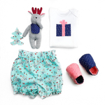 Комплект – боди с аппликацией, блумеры и моксы