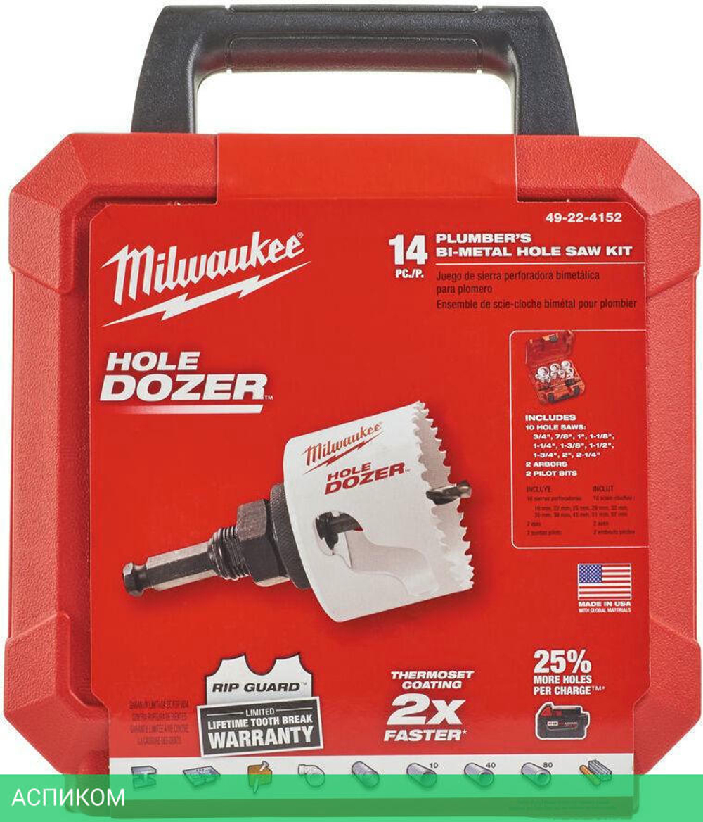 Набор коронок Milwaukee Hole Dozer 14 шт (49224152)