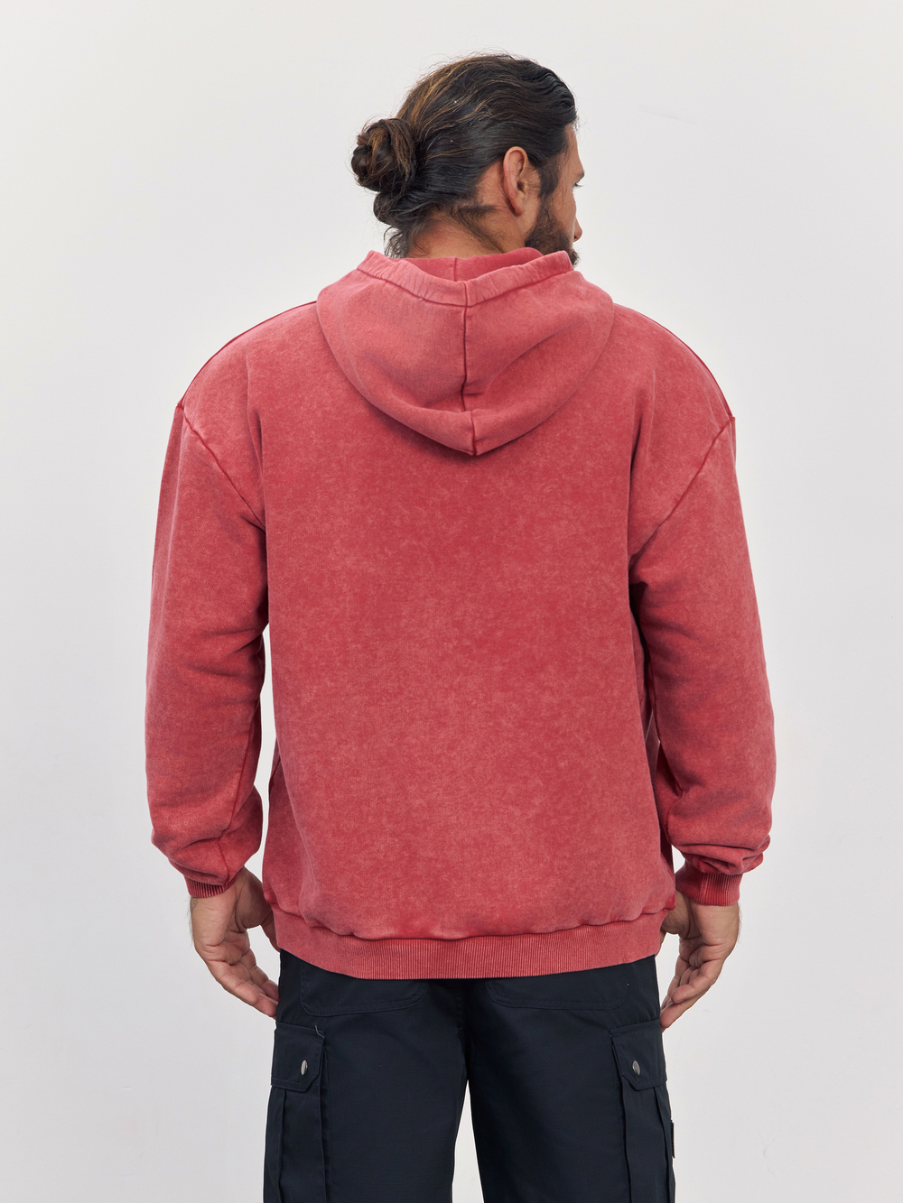 Худи garment dyed (бордовый)