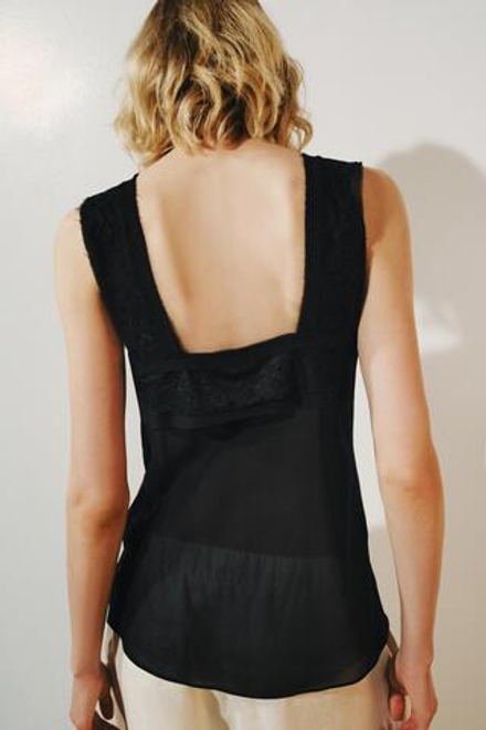 ZARA ТОП В БЕЛЬЕВОМ СТИЛЕ С КРУЖЕВОМ — ZW COLLECTION, ЧЕРНЫЙ