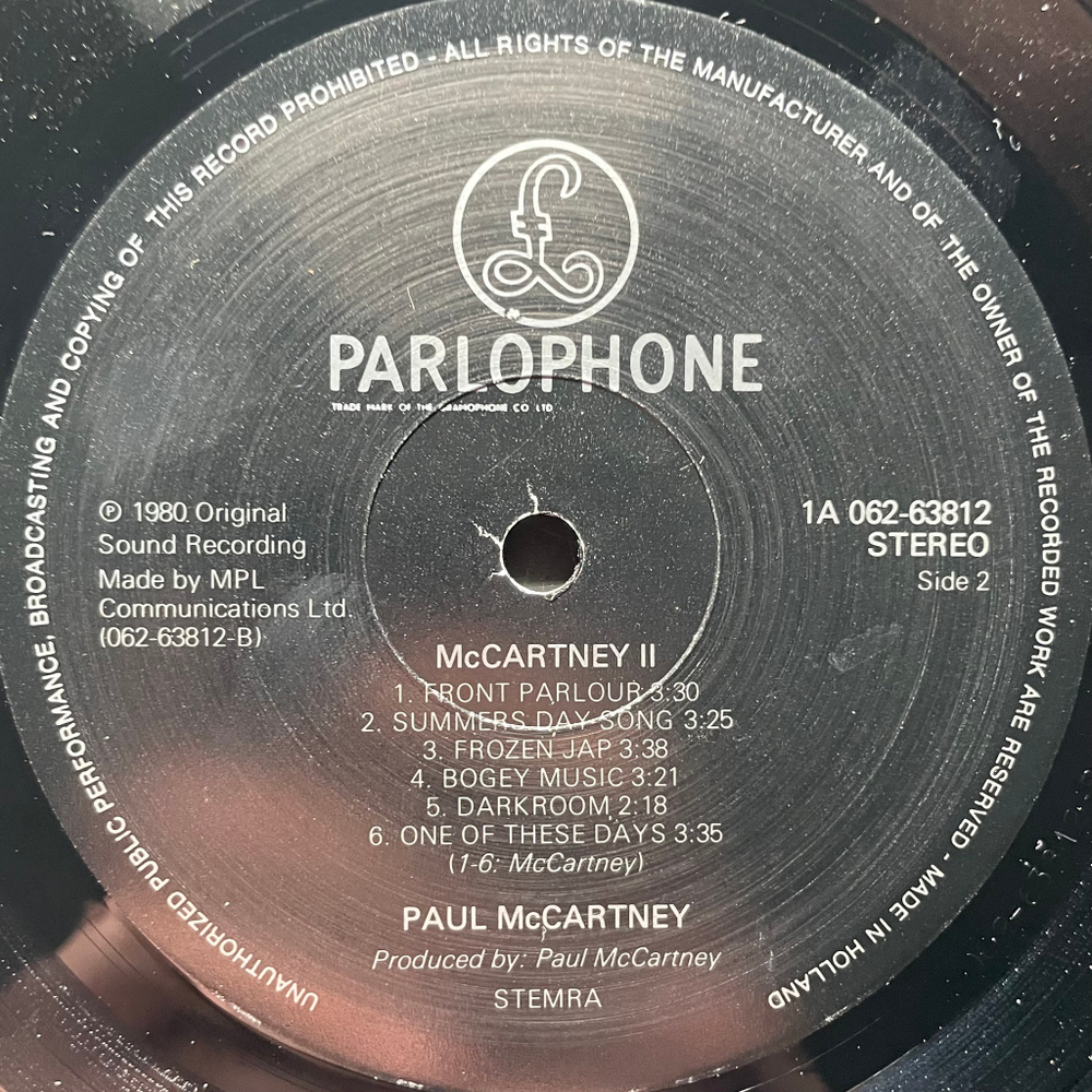 Paul McCartney ‎– McCartney II (Голландия 1980г.)