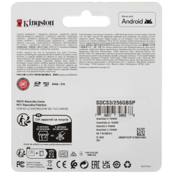 Карта памяти Kingston 256GB MicroSDXC Class 10 Canvas Select Plus 150мб/с (SDCS3/256GBSP)