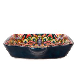 Блюдо с ручкой " " (синий) 23х14,5см (min9) (транспортная упаковка)