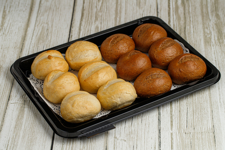 Хлебный платтер (6 булочек пшеничных, 6 булочек ржаных)