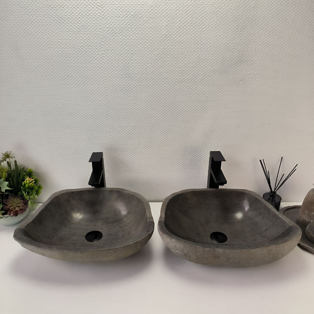 Раковина из речного камня ПАРА! RS-63826 48*38*15 2шт 0126