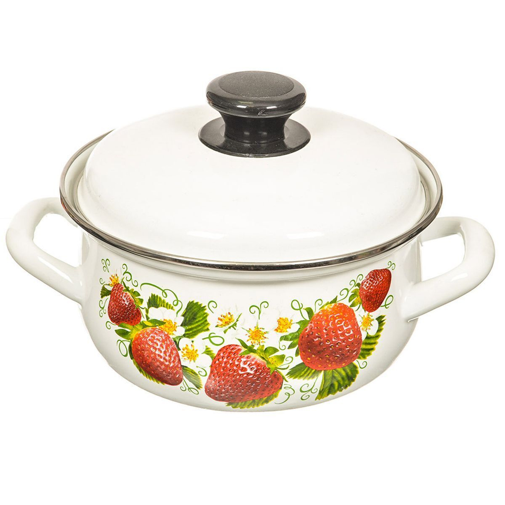 Кастрюля сталь, эмал, 1.5 л, с крыш, Керчь, 61904-082/6, в асс