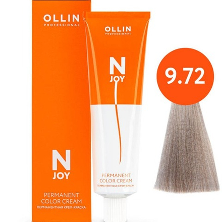OLLIN PROFESSIONAL N-JOY - перманентная крем-краска для волос, 9/72 блондин коричнево-фиолетовый, 100 мл