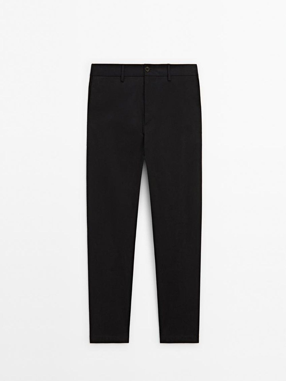 Massimo Dutti Брюки свободного кроя из смесового хлопка, темно-синий