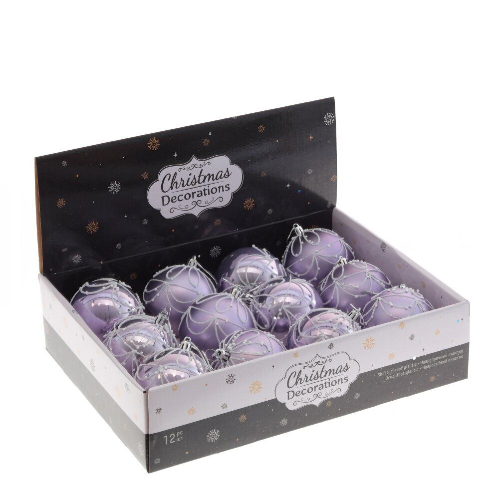 GAEM Набор из 12шт Украшение новогоднее "Шар", D 8 см, L35 W27 H8,5 см