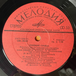 Винтажная виниловая пластинка LP ВИА Поющие Сердца (СССР 1975) Зима Любви