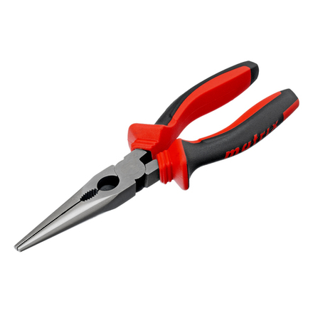 Длинногубцы прямые, 200 мм, хром-ванадий, двухкомпонентные рукоятки Matrix