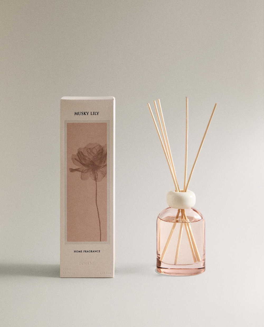 Zara Home MUSKY LILY REED DIFFUSERS — ароматический диффузор с тростниковыми палочками, Мускусный Лилия, 120 мл
