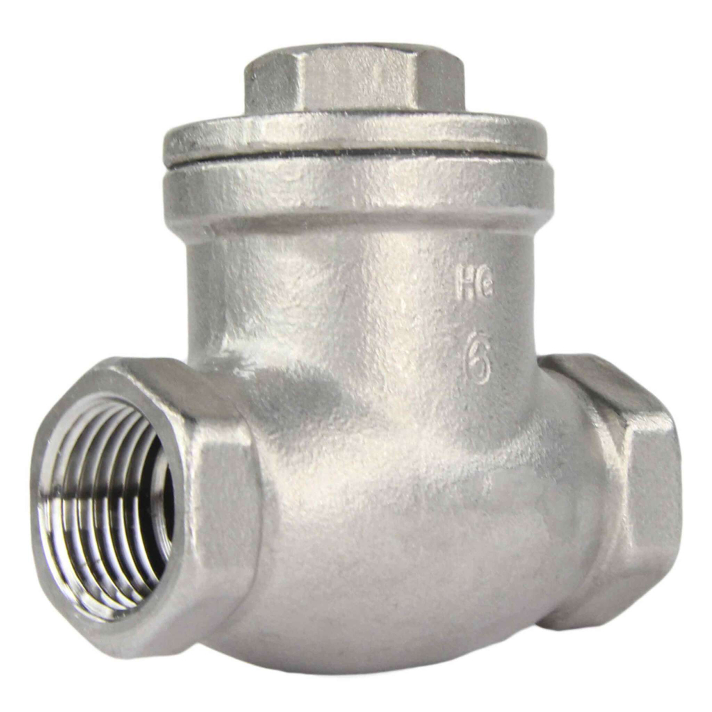 Swing check valve Elephant SCV, body material - stainless steel AISI 316, closure element material - stainless steel AISI 316, seal - PTFE