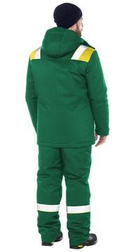 Костюм зимний "Анкер" полукомбинезон (зеленый/желтый)