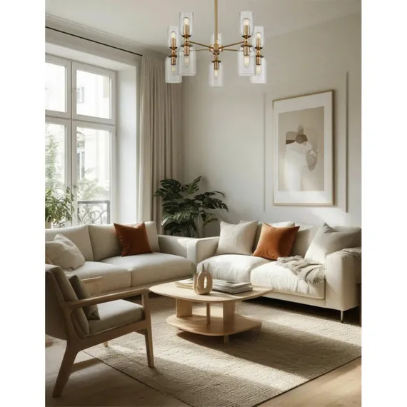 6586/10 MODERNI LN25 89 золото/прозрачный, металл/стекло Люстра подвесная E14 10*40W 220V KASSIA