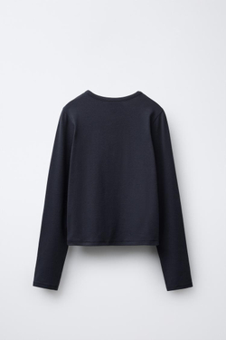 ZARA ФУТБОЛКА С ВЫШИВКОЙ И ПАЙЕТКАМИ, ТЕМНЫЙ АНТРАЦИТ