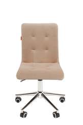 Офисное кресло Chairman 030 Россия ткань T-6 бежевый, хром, без подлокотников