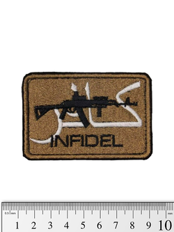 Шеврон Infidel AK вышивка. Койот