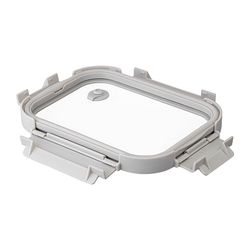 Контейнер для запекания и хранения прямоугольный Click Glass, 640 мл, светло-серый