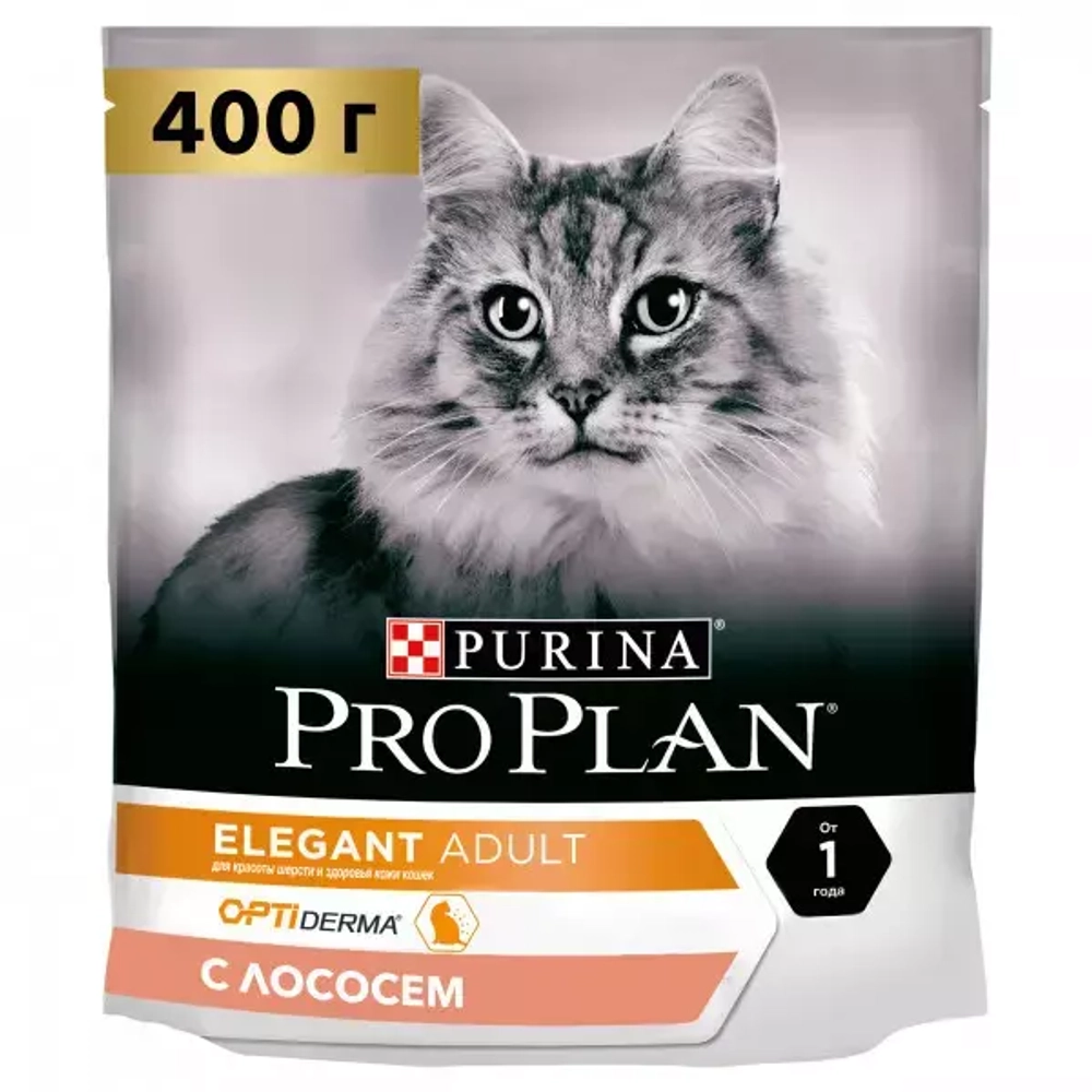 Pro Plan Elegant Adult д\взр.кошек для шерсти с Лососем 0,4 кг