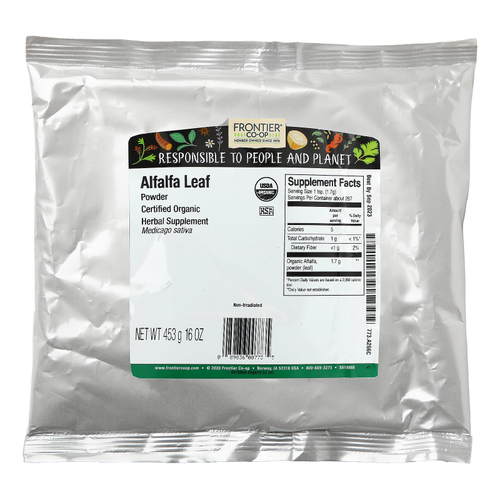 Frontier Co-op, органический порошок из листьев люцерны, 453 г (16 унций)