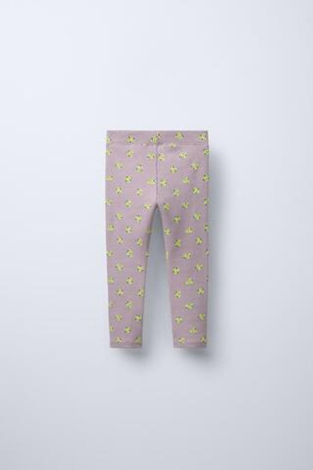 ZARA ЛЕГИНСЫ ИЗ ТКАНИ В РУБЧИК С ПРИНТОМ, СЕРО-КОРИЧНЕВЫЙ