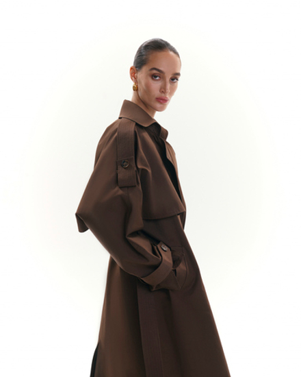 "Trench cape" Тренч-кейп в пол из хлопка.