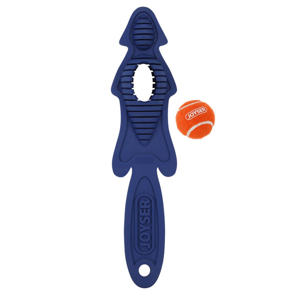 Игрушка для собак JOYSER Slimmy Большая шкура лисы из резины c мячом-пищалкой M/L синяя, 45 см
