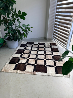 Ковер прямоугольный натуральный мех овчина, 200 х 180 см.