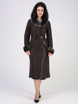 Дубленка зимняя натуральная с капюшоном длинная и теплая