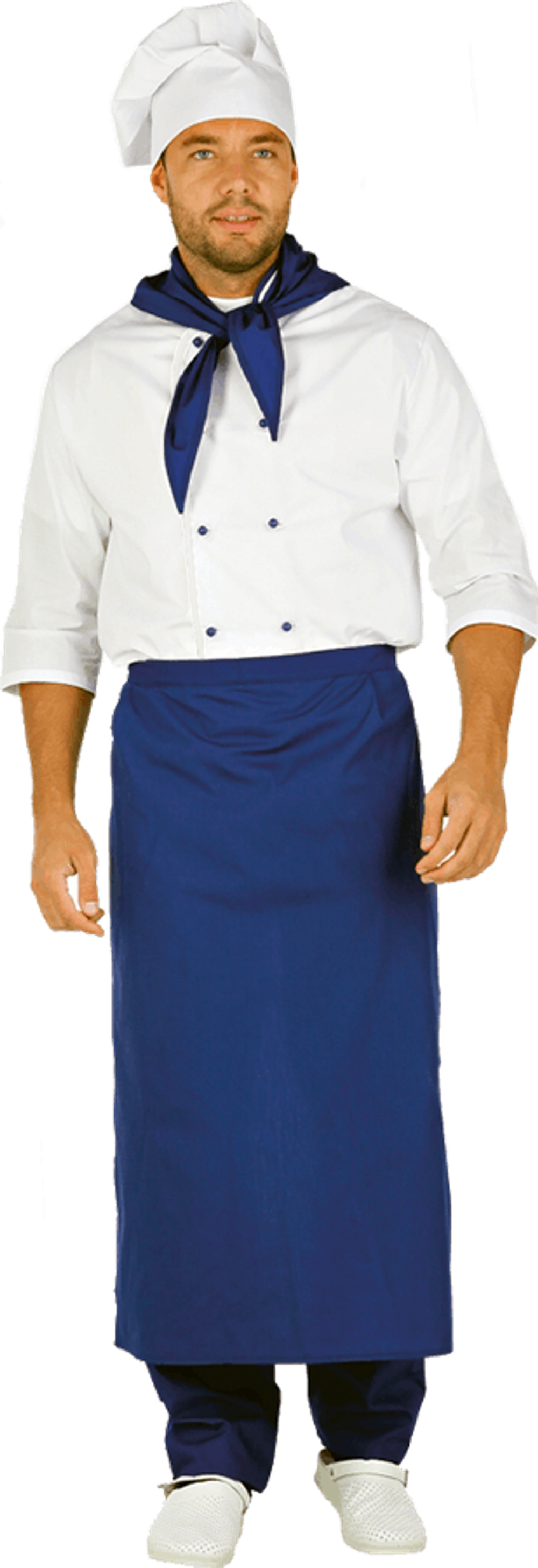 Костюм ШЕФ-ПОВАР белый-василек