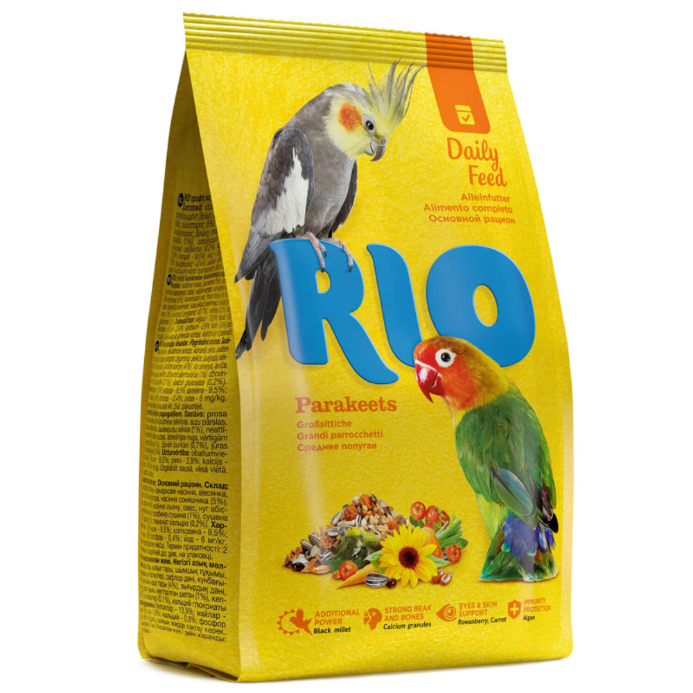RIO DAILY FEED Корм для средних попугайчиков 1 кг