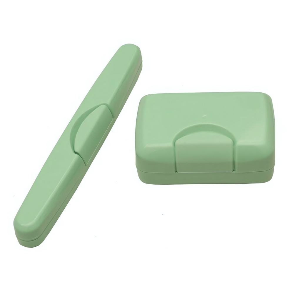 Набор путешественника "Дуэт" Цв. Мята футляр для зубной щетки + мыльница