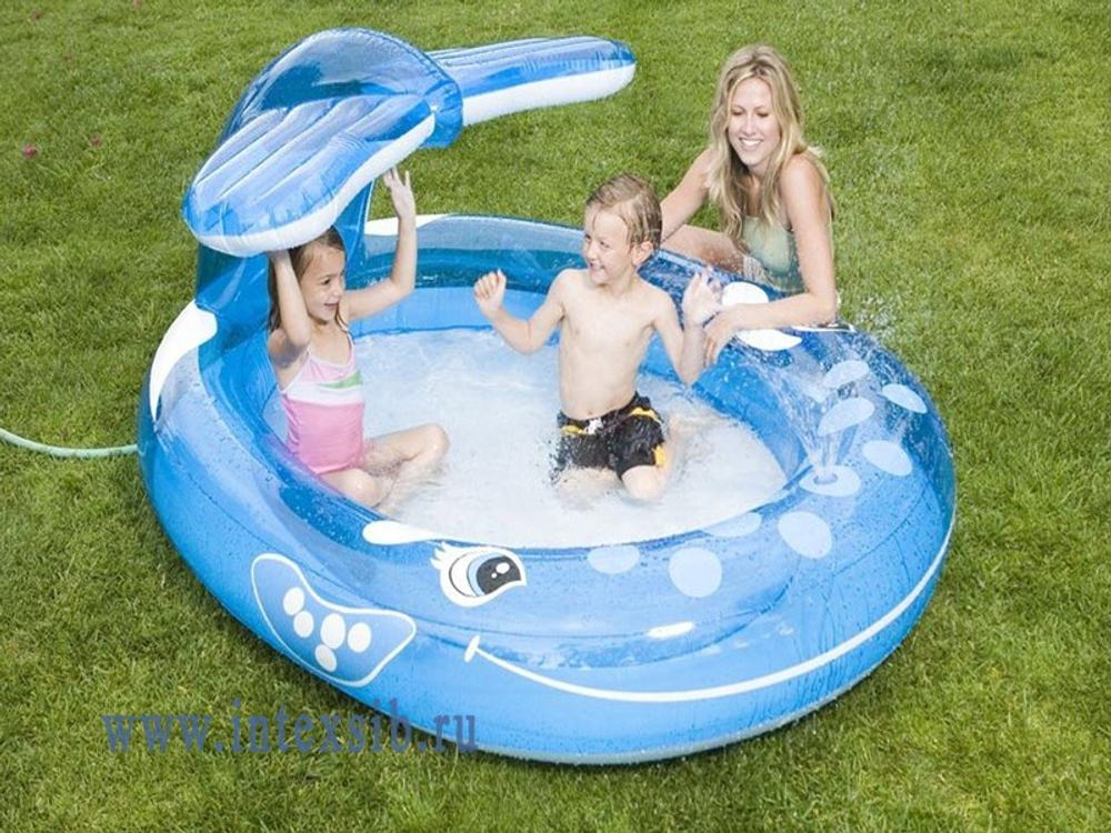 Бассейн надувной кит 208х163х99 см.