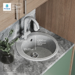 Мойка POLYGRAN ATOL-520 светло-серый №314 (серый), смеситель SKS5 светло-серый