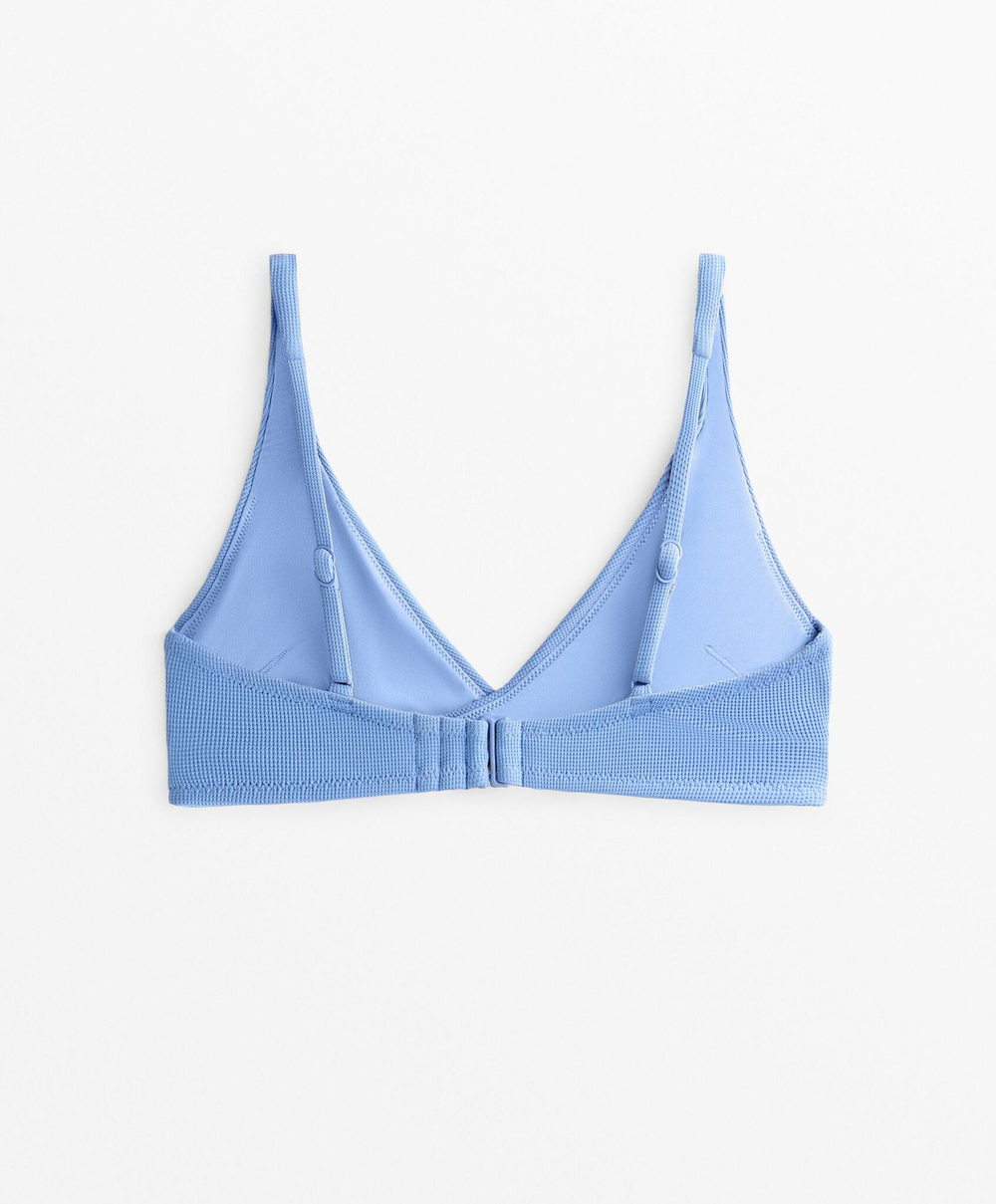 OYSHO Топ бикини с перекрещенными бретельками Piqué, голубой