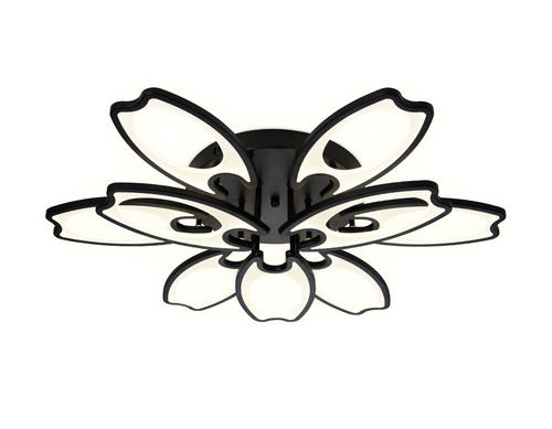 Потолочный светодиодный светильник с пультом FA581/6+3 BK черный 162W 700*640*120 (ПДУ РАДИО 2.4G)