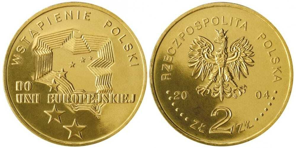 Польша 2 злотых, 2004 Присоединение Польши к Европейскому Союзу