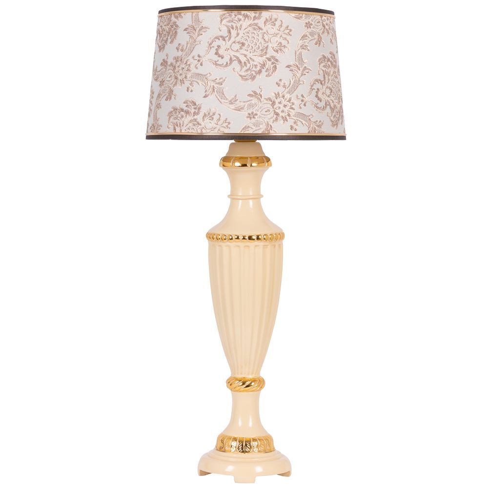 Настольная лампа Ваза Ребристая Айвори с абажуром Тюссо Vatican (Ватикан) Латте