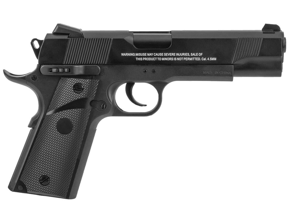 Пистолет пневм. Stalker S1911RD (Colt 1911) к.4,5мм, 12г CO2, металл-пластик,120м/с, Blowback, чёрный (12 шт./ уп.)