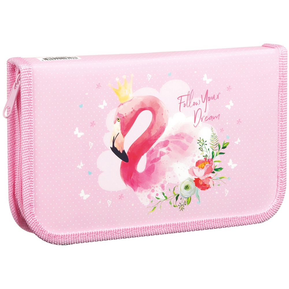 Пенал 1 отделение, 190*115 ArtSpace "Flamingo", ламинированный картон, софт-тач
