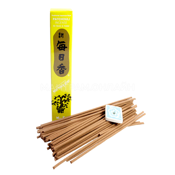 Nippon Kodo Morning Star Patchouli Пачули Благовоние с подставкой 50 палочек