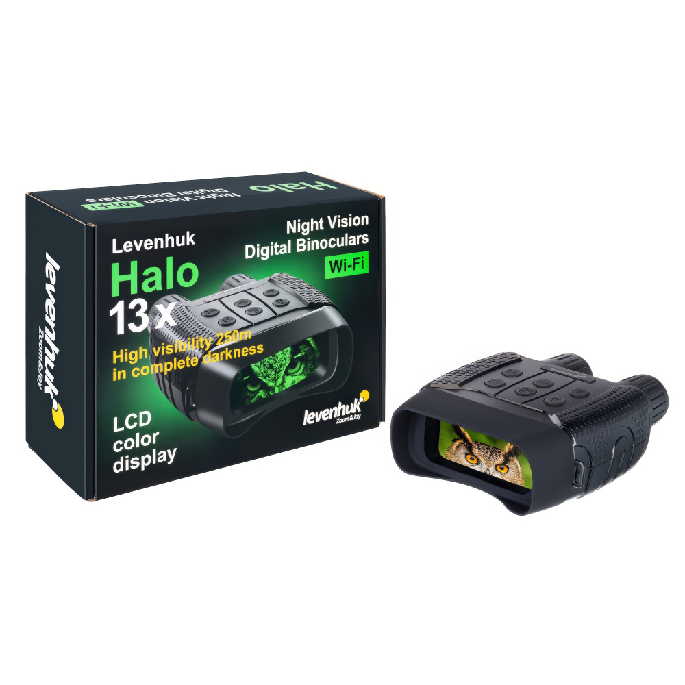Бинокль цифровой ночного видения Levenhuk Halo 13x Wi-Fi - Дисплей 960х240 px