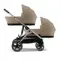 Детская коляска для двойни Cybex Gazelle S 2 в 1 TPE Almond Beige