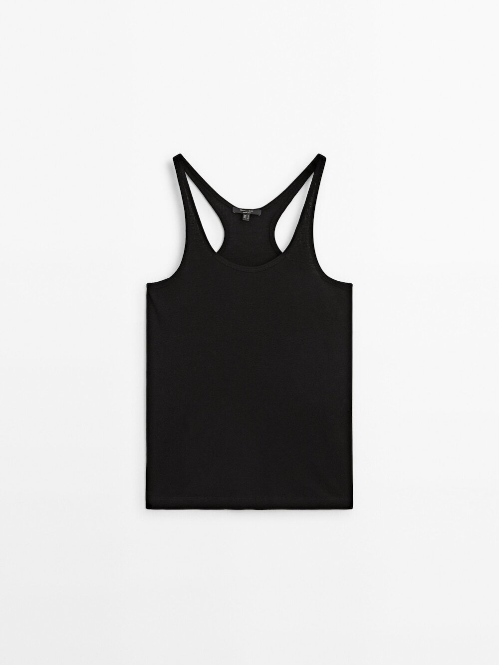 Massimo Dutti Топ из 100% хлопка с бретелями, черный