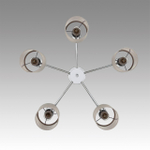 6585/5 MODERNI LN26 060 хром/бежевый, металл/текстиль, стекло Люстра подвесная E14 5*40W 220V ARNIKA