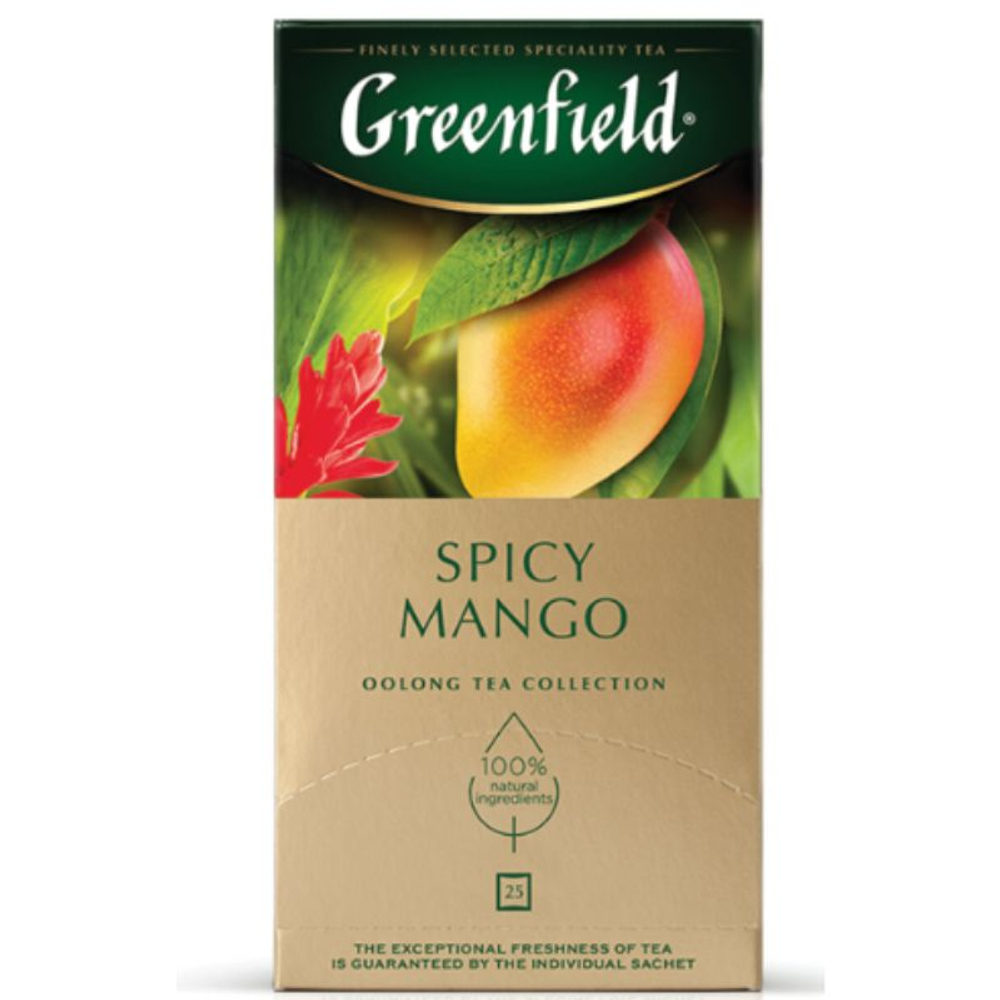 Чай Greenfield Spicy Mango зеленый с манго, 25 пакетиков