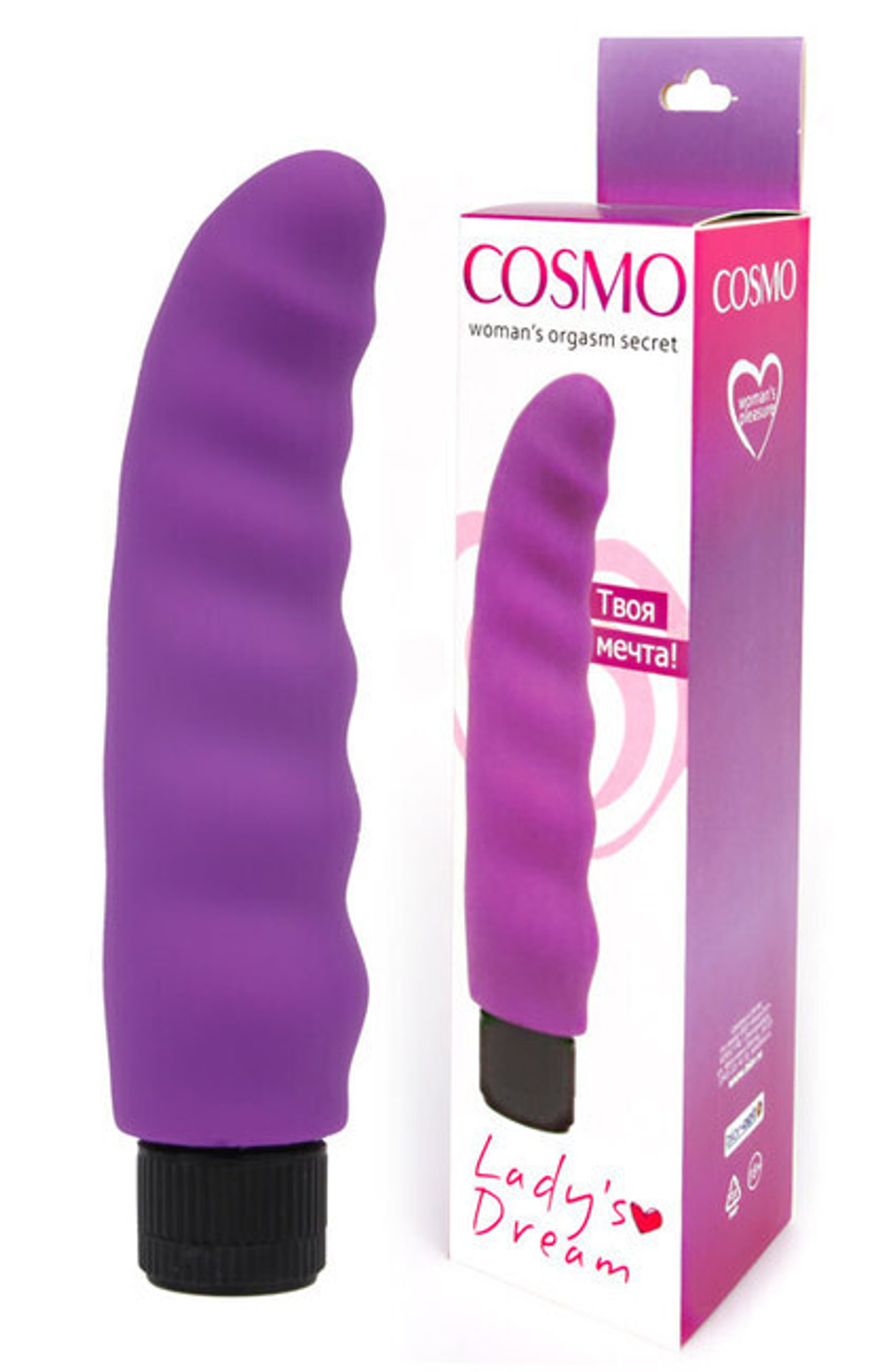 Вибромассажер волнообразный с изогнутой головкой Cosmo Lady's Dream, (14 см) (Цвет: фиолетовый)