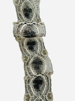 кружево на органзе вышивка шелк/хлопок/люрекс (Франция) ш-6,5 см цена за отрез 1,25м