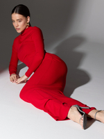 Платье макси с драпировкой и длинным рукавом THELILU